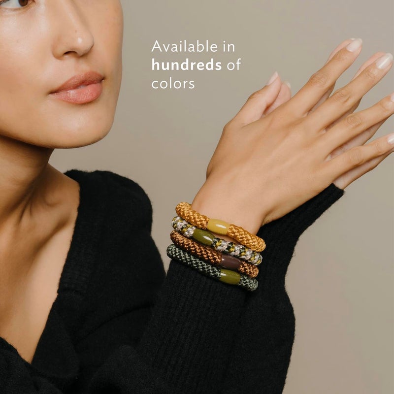 L. Erickson Brown Hair Ties for Thick Hair, Grab & Go Ponytail Holders, 8 Pack, Metallic Bronze, Thick No-Crease Bands with Strong Hold and Damage-Free Design | L. Erickson - Image 5